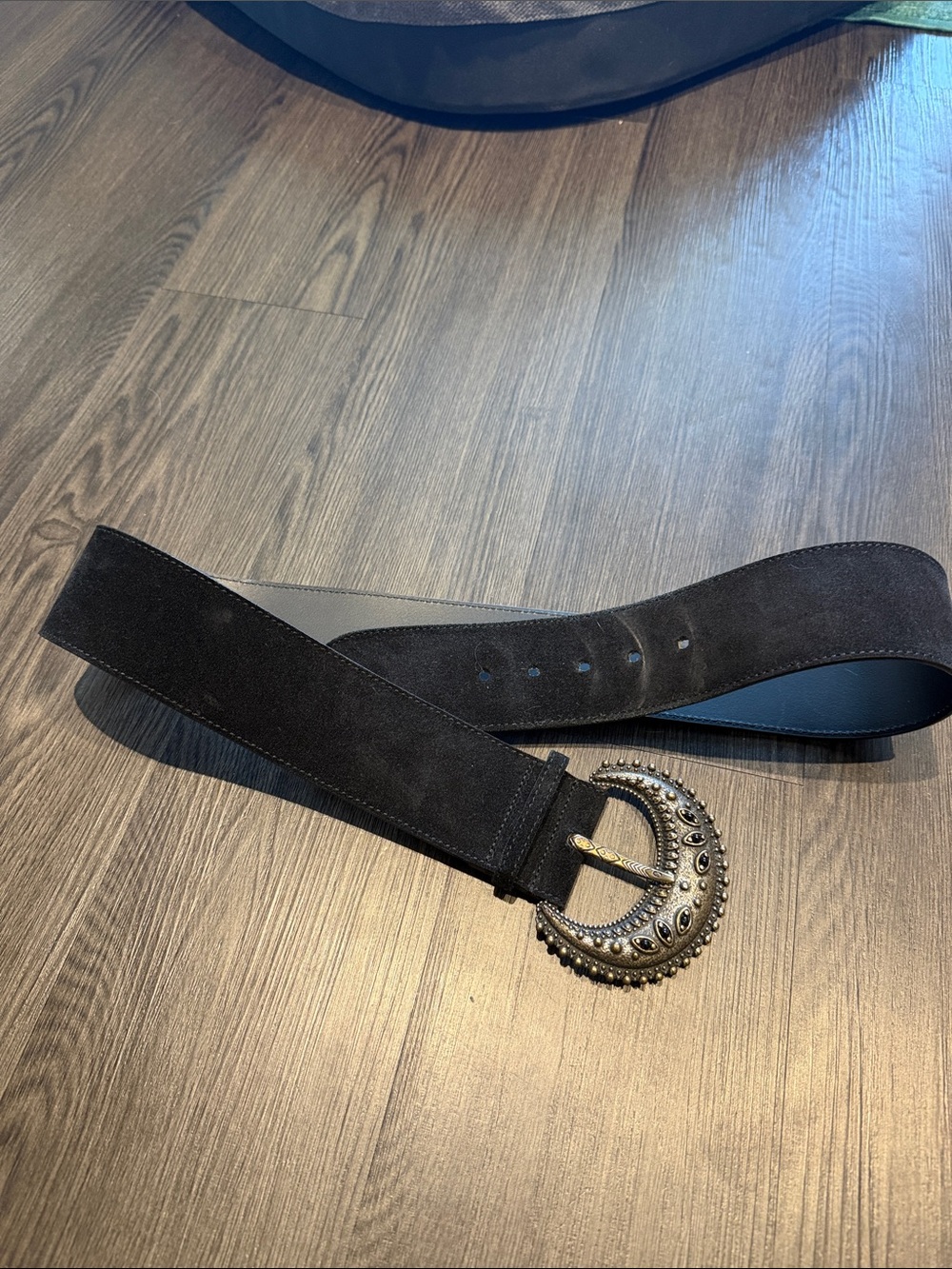 Sézane black suede belt